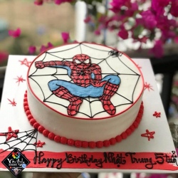 Bánh kem vẽ siêu nhân_người nhện đỏ