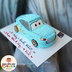 Bánh kem tạo hình ô tô 3D màu xanh tặng con yêu